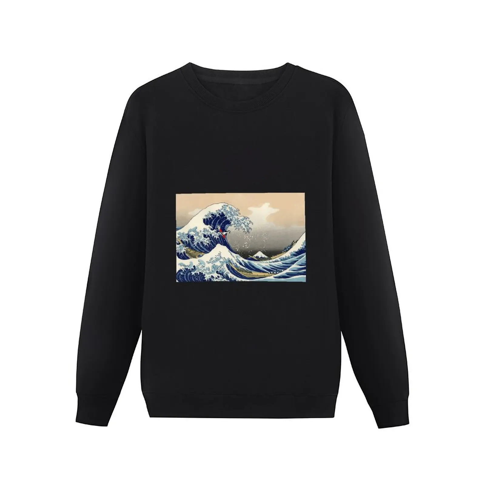 Penguin Surfing the Great Wave Pullover Hoodie hooded shirt sweatshirt