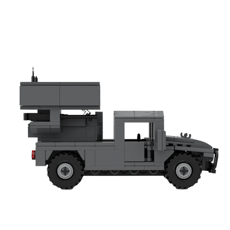 군용 차량 시리즈 HMMWV 지대공 미사일 자동차 MOC 빌딩 블록, DIY 모델 컬렉션, 전문가 퍼즐 벽돌 장난감 선물