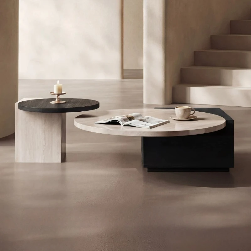 Decorations Vintage Coffee Tables Storage Wood Bedroom Small Coffee Tables Round Side Mesa De Centro Sala Classic Furniture