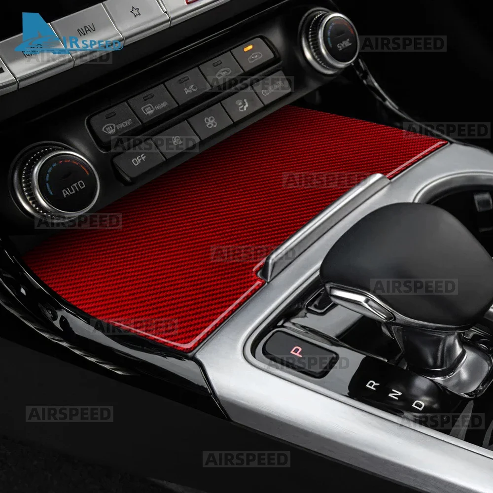 

Real Soft Carbon Fiber Sticker LHD For Kia Stinger 2019 2020 2021 2022 2023 Car Gear Shift Storage Box Interior Accessories