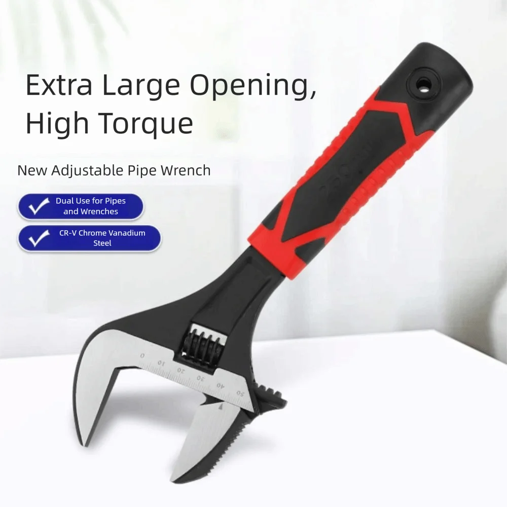 

Ключ для ванной комнаты с короткой ручкой Прочный, простой в использовании, регулируемый гаечный ключ, трубчатая гайка, раковина для унитаза, сантехнический ключ с большим отверстием