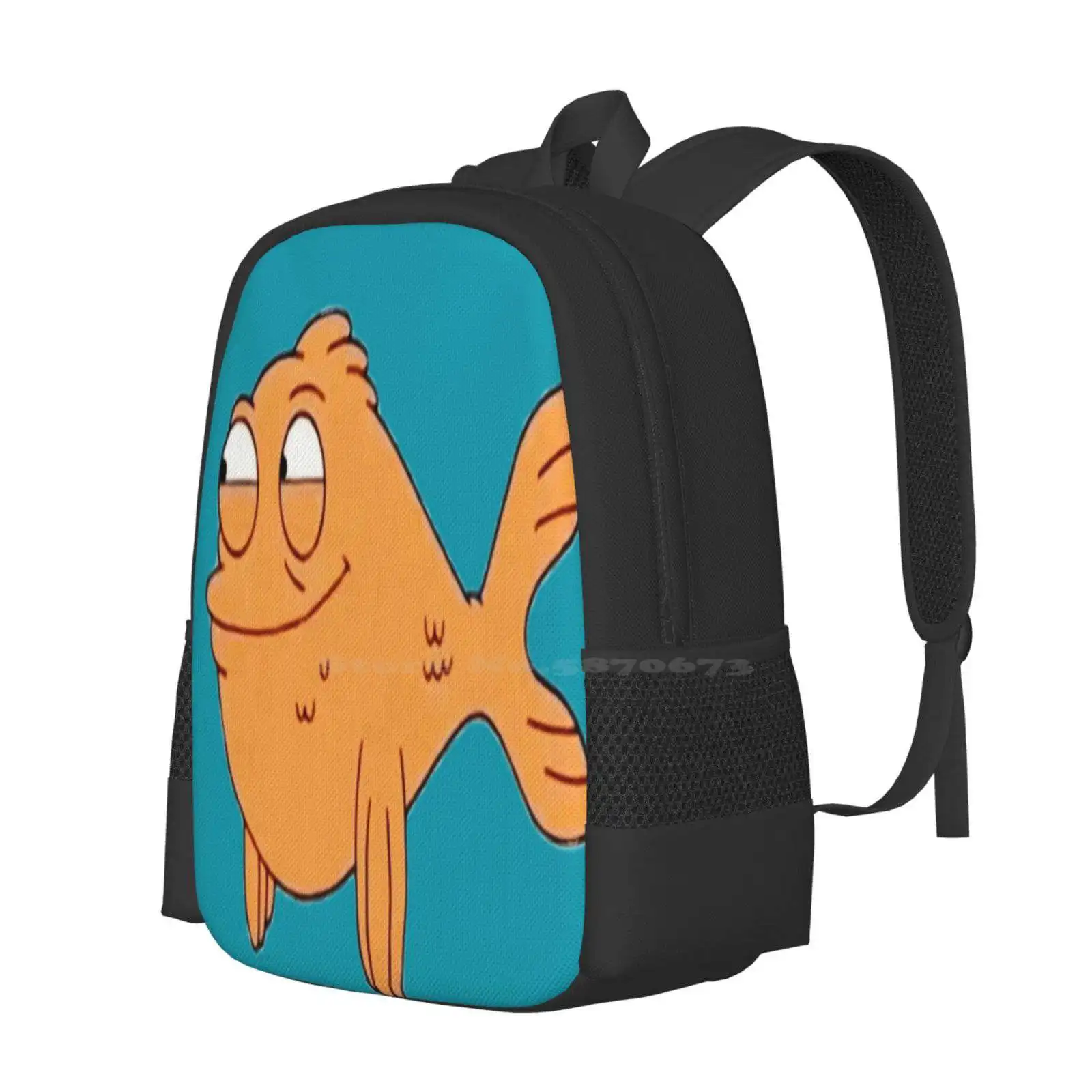 Klaus The Goldfish Bag Backpack For Men Women Girls Teenage Goldfish Cute Japanese Aquarium Blue Kawaii Orange Pet Ocean