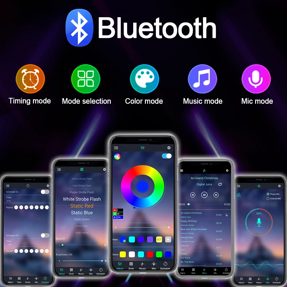 LED Strip Light Bluetooth 5V USB 5050 RGB Flexible LED Lamp Tape Ribbon Remote Control TV Desktop Screen BackLight Diode Tape