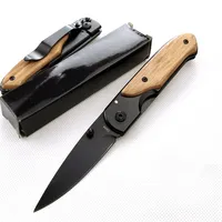 BM DA44 Survival Pocket Flipper Folding Knife 5Cr13Mov Blade Steel Inlaid Colored Wood Handle Hunting Tactical Knives EDC Tool