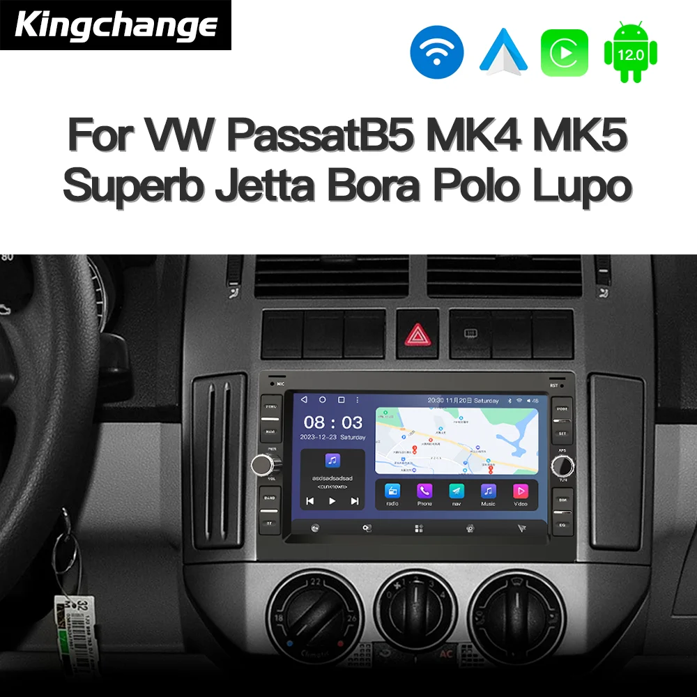 Kingchange 7'Car Android Radio For VW Volkswagen PASSAT B5 MK4 MK5 SHARAN Jetta Bora Polo TRANSPORT T5 CITI CHICO Player CarPlay