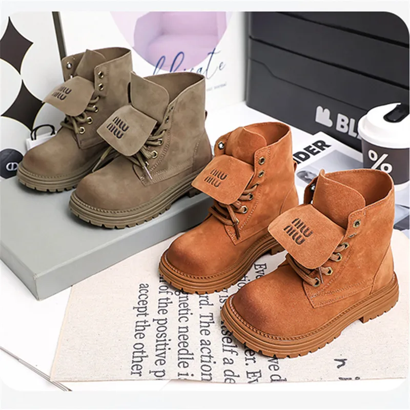 2024 Autumn New Children Short Boots for Girls Fashion Korean Style Soft Bottom Anti-slippery Casual Versatile Chic Leather Shoe