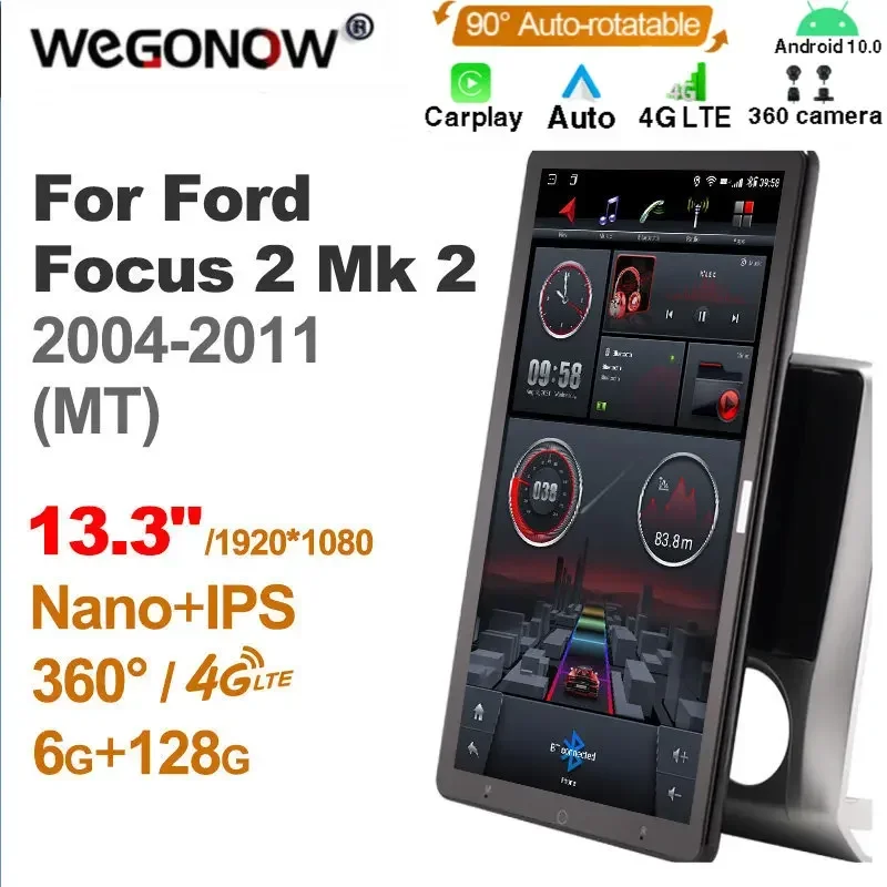 Android10.0 Ownice Car Radio Auto for Ford Focus 2 Mk 2 2004-2011 13.3'' 7862 No DVD support Quick Charge 1920*1080 360 4G LTE