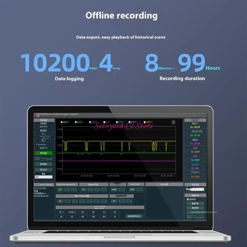 N3UC USB Tegangan Monitor Monitor Penguji Meter Daya dengan Resolusi 0,1MA Jenis C USB Antarmuka untuk Diagnostik Pengisian