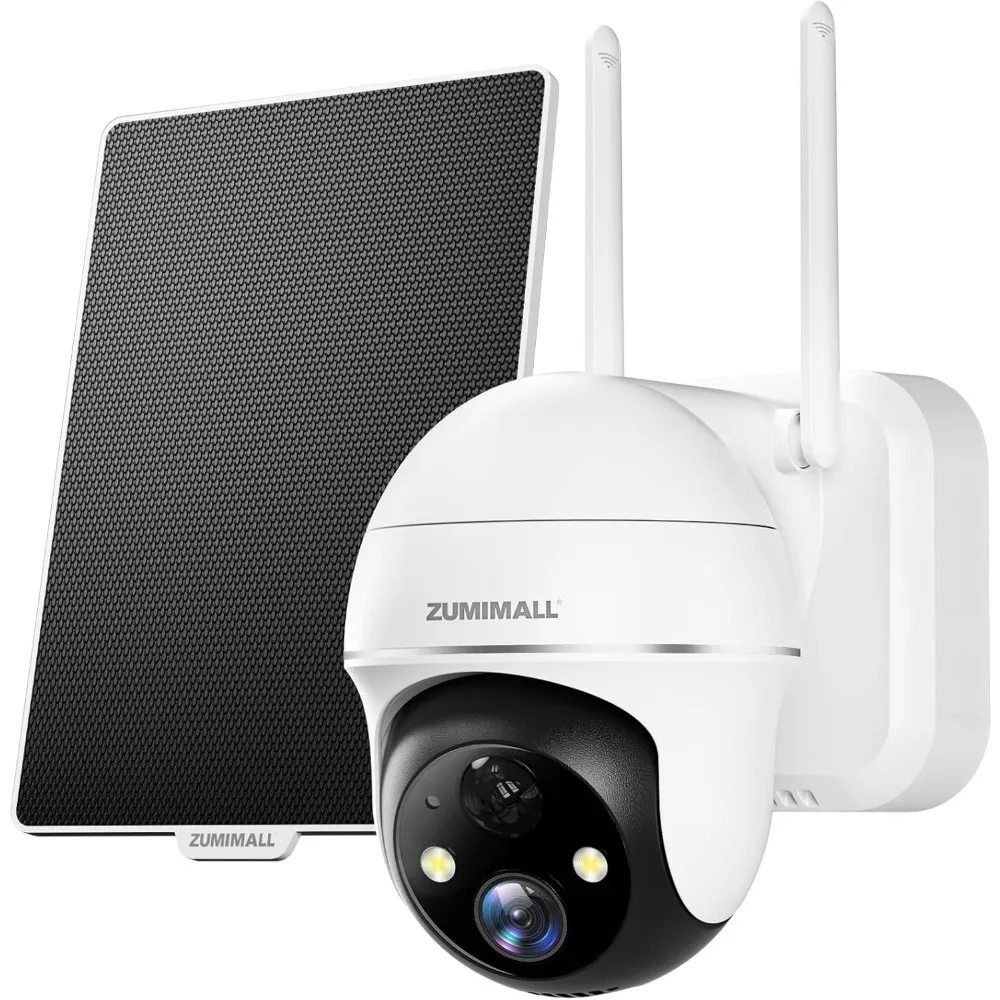 

Solar security cameras wireless outdoor, 360° view outdoor camera wireless solar powered,2.4g wifi，2k/3mp color night vision,2-