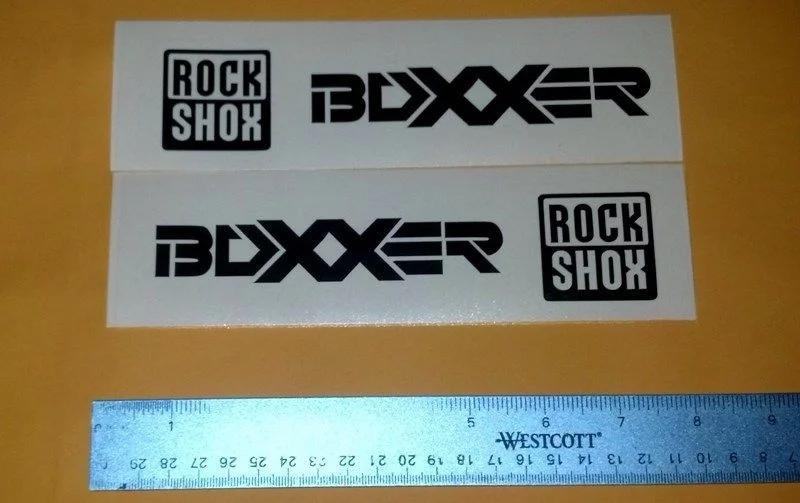 For 2Pcs RockShox Boxxer Sticker Decal lot of 2 Bike Fork DH MTB Freeride Downhill Dirt Car Styling