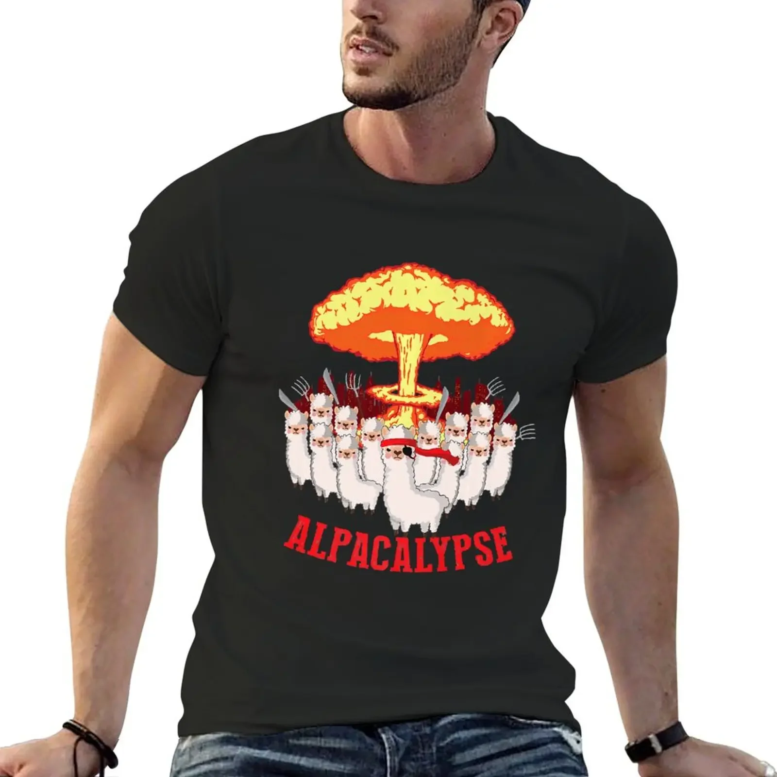 Funny Alpacalypse Alpaca Lover Llama T-Shirt Man t-shirt man t shirt workout shirts for men