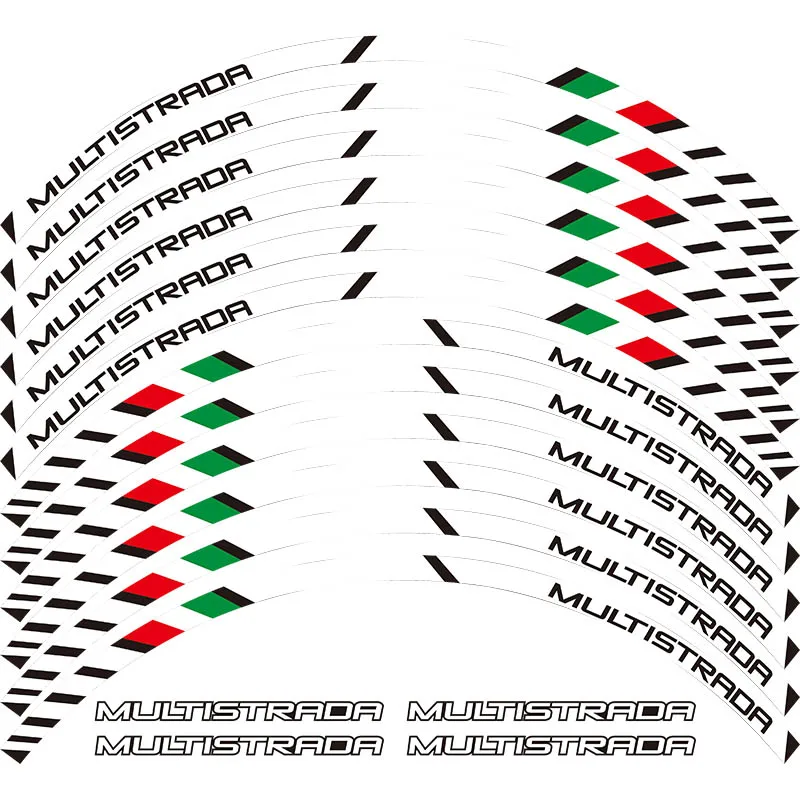 Motorcycle Rim Sticker Stripe Wheel Decals For DUCATI MULTISTRADA 1260 1200 1200s