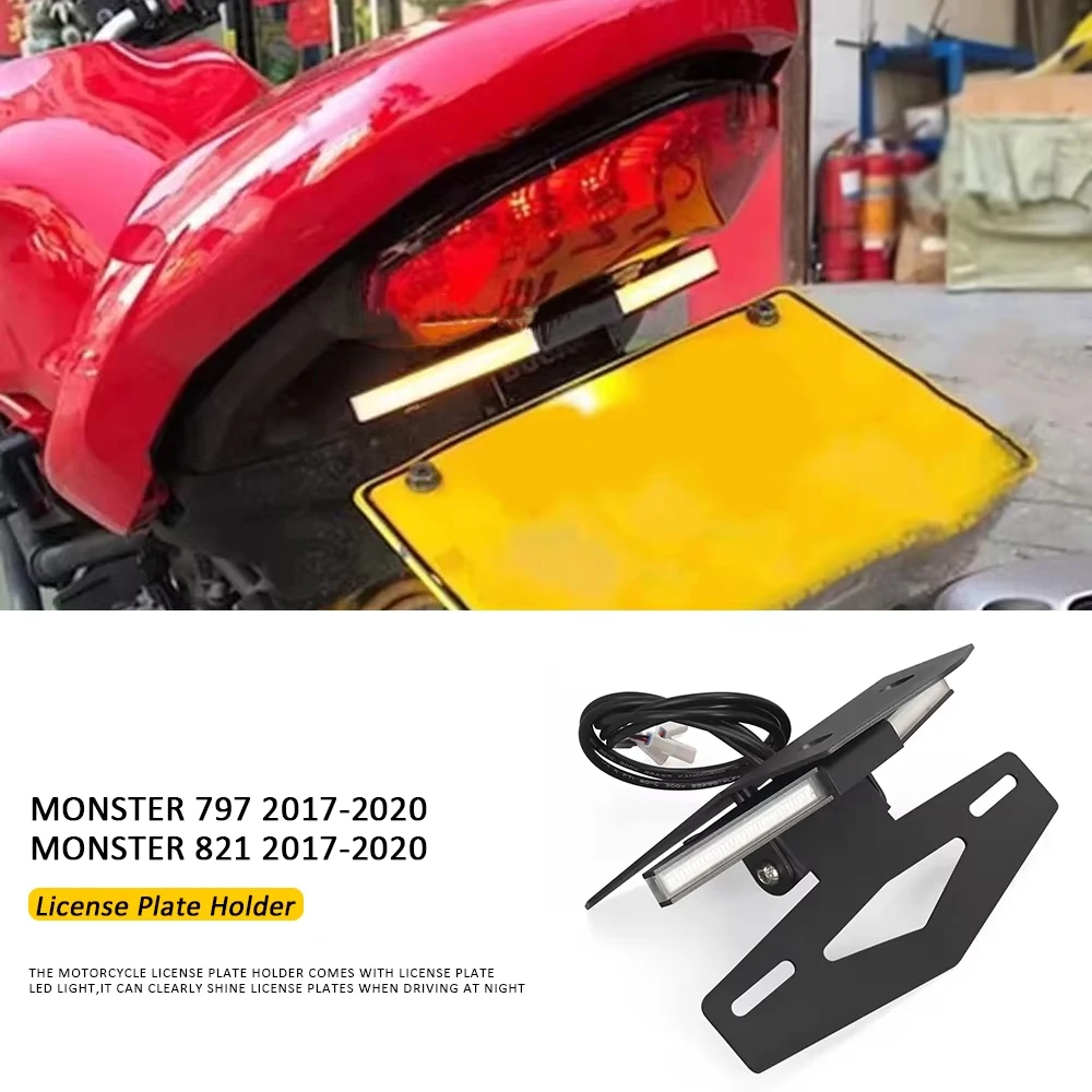 

Для Ducati Monster 797 Monster 821: Новые аксессуары, держатель номерного знака, кронштейн для снятия крыла, крепление для регистрации.