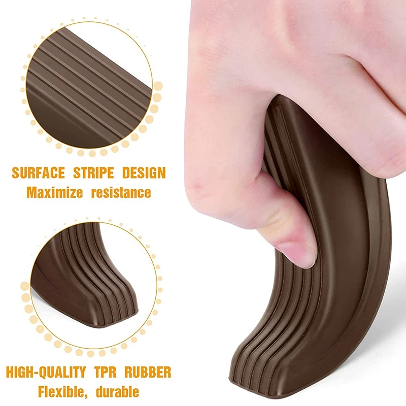 Door Stoppers For Floor Rubber Door Stop Wedge, Door Gaps And Prevent The Lock-Outs, Floor Sturdy Door Stop(5 Pcs, Brown