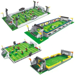 Table Games Soccer Football Field Stadium World Team Player Football Figures Match Building Bricks Blocks Toys Gift Kid