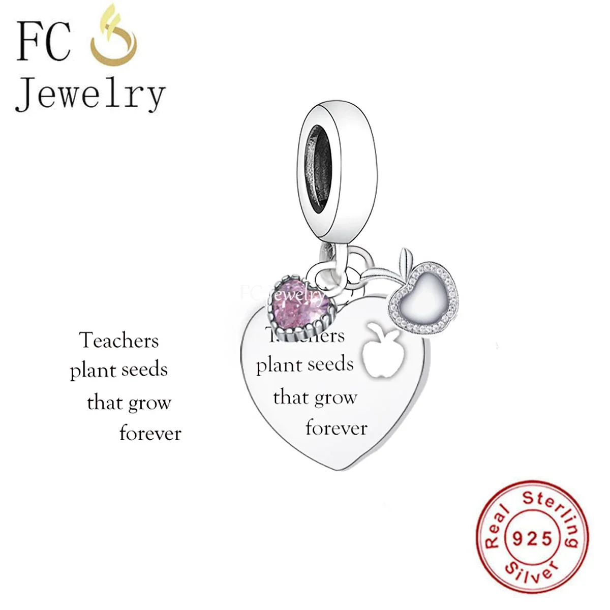 Fit Original Pan Charm bracciale 925 Sterling Silver Teachers Plant che Grow Forever Bead per fare le donne Berloque