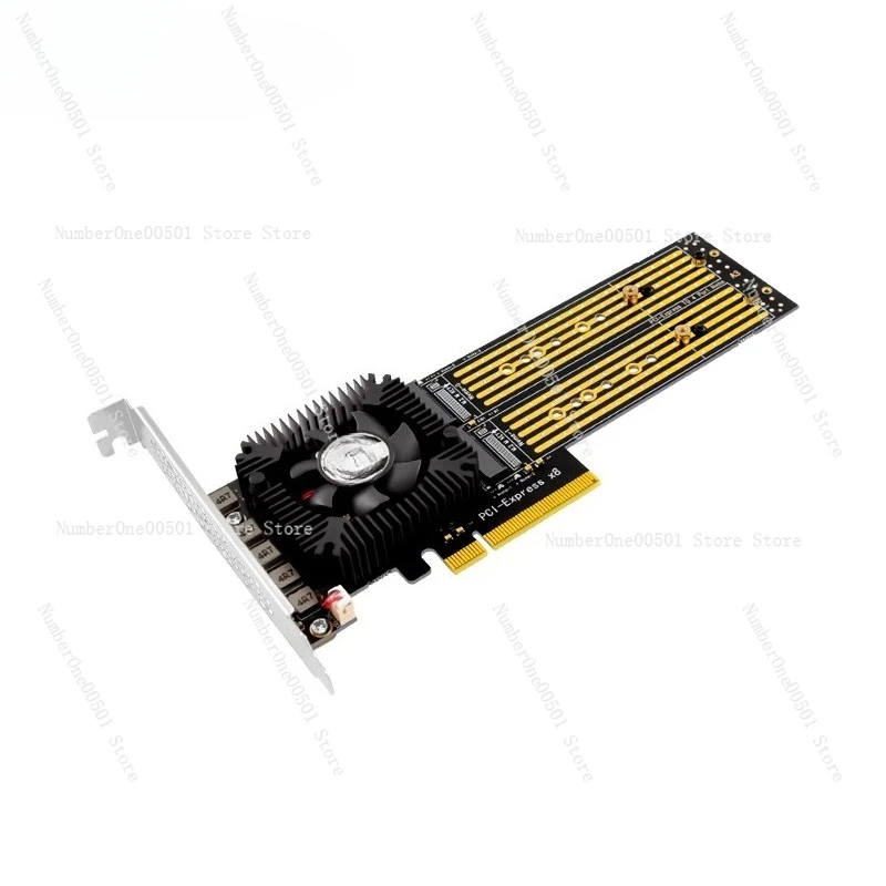 

PCI-E X8 to four-port NVMe expansion card M.2 SSD to Pcie splitting-free 4-port array adapter card