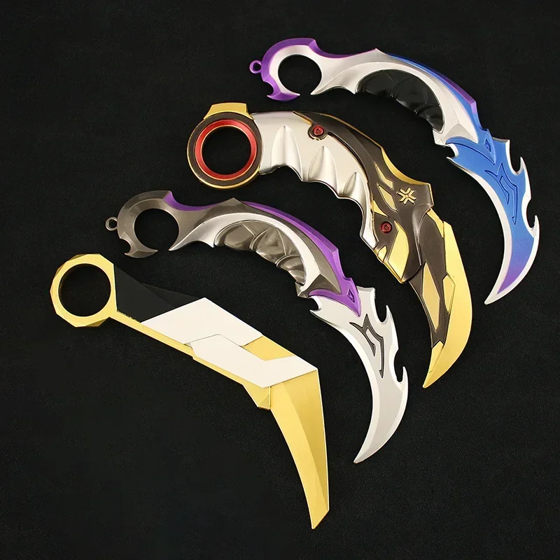 

16cm Karambit Weapon for Gift Valorant Game Peripherals Uncut Balisong Sword Model Cosplay All Metal Home Ornament Collection