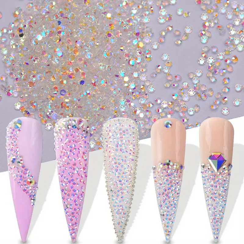 1440 sztuk Pixie Crystal & AB Nail Art dżetów brokat DIY rzemiosło Manicure szklany stass tworzenia biżuterii kamienie koraliki na odzież