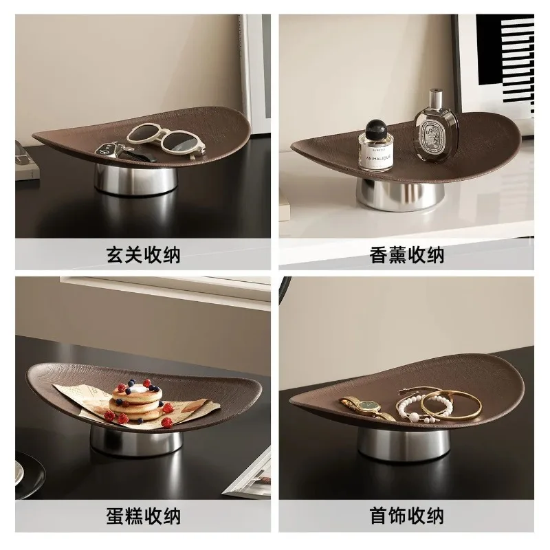 Wood grain fruit plate, living room fruit plate, high-value new Chinese New Year's dried fruit storage box, pastry display plate