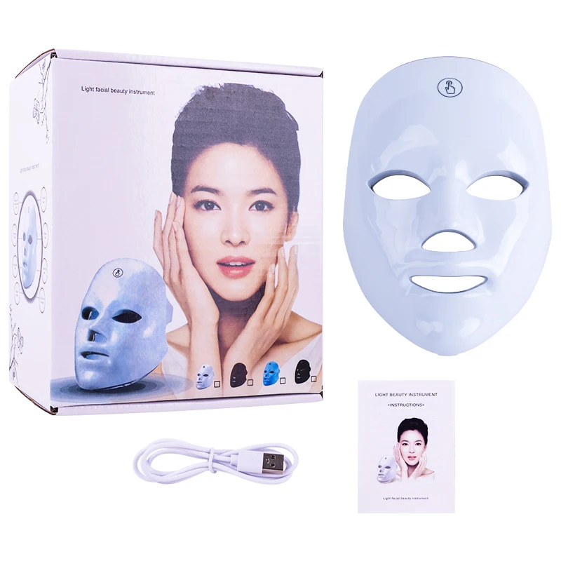 Lesen 7 cores máscara led rejuvenescimento da pele casa face lifting clareamento dispositivo de beleza cuidados recarregável branqueamento dispositivo de beleza