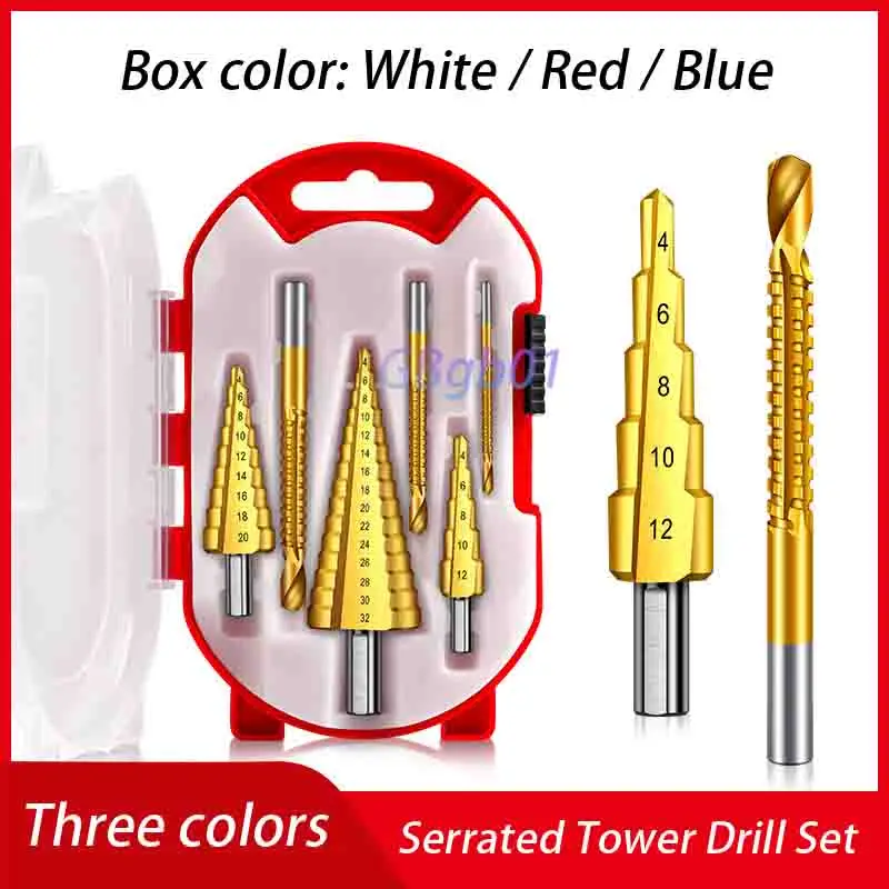 Serrated Step Drill Bit Set | for Hand Drill | Hole Enlargement & Chamfering on Steel Sheet Metal | Multi-size Hole Cutter Kit