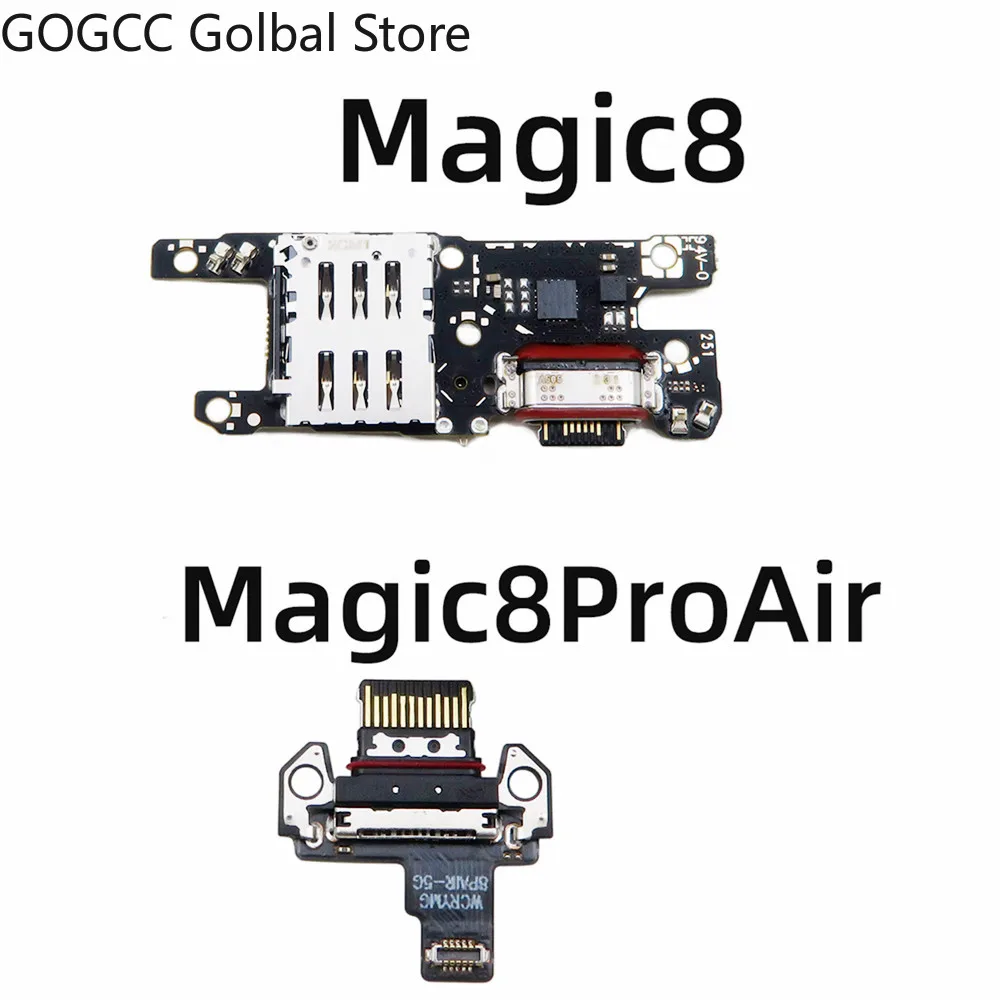 For Honor Magic 8 Pro Air Magic8 Type-C Charging Port SIM Card Reader Microphone Flex Cable USB Charge Dock Board Repair Parts