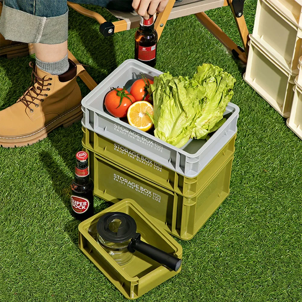 Industrial Style Outdoor Camping Stackable Storage Box Desktop Household Cosmetics Organizer Buckets Snack and Sundry Storage