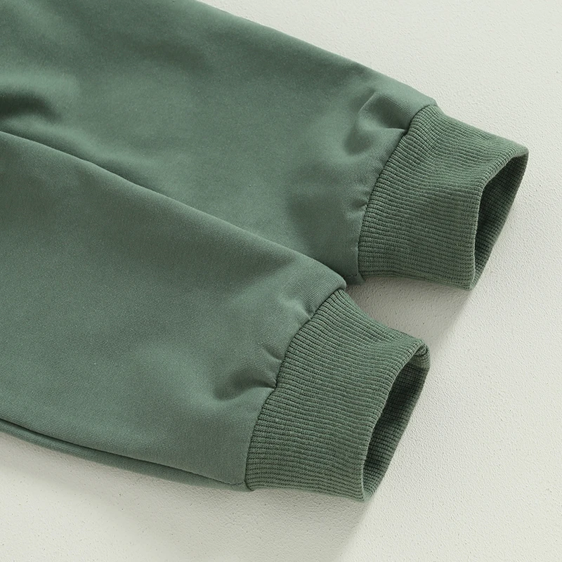 ملابس الخريف للأطفال الأولاد والبنات حديثي الولادة بأكمام طويلة بلون سادة وسراويل ملابس رياضية للرضع