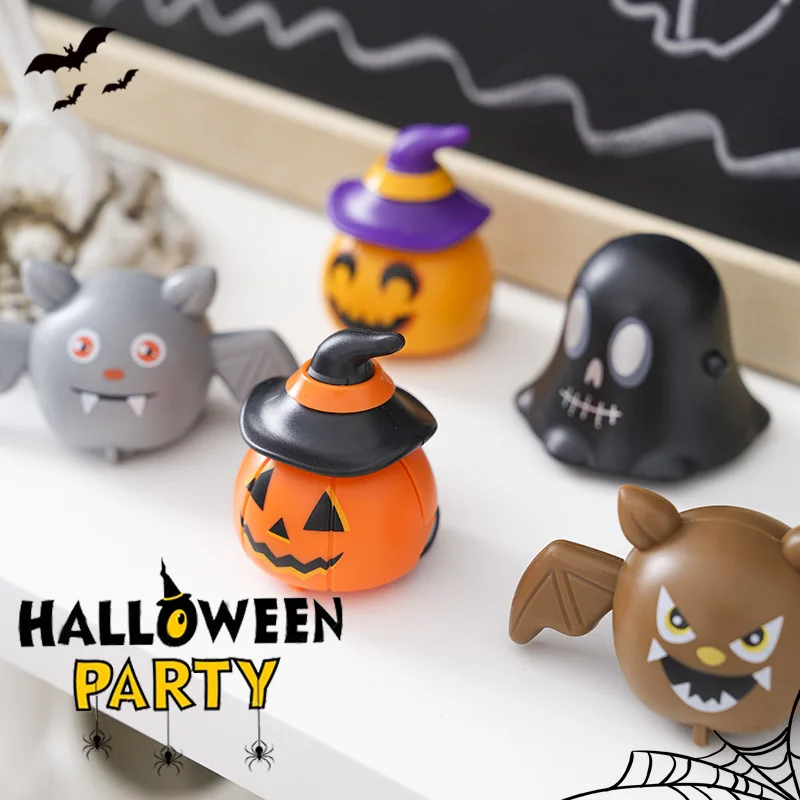 Jouets de voiture à nervures d'Halloween pour enfants, fantôme, chauves-souris, Aliments, décor de festival, ornements créatifs, cadeaux pour enfants, ensemble de 6 pièces