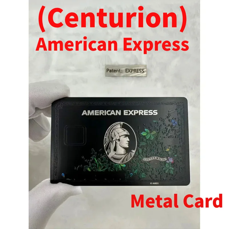 Custom, custom, floral, metal card, stainless steel, card, replace old card on metal, centurion. Movie props, American Ex