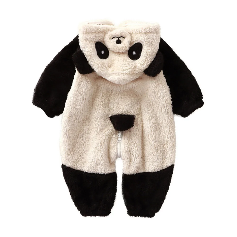 Winter Baby Clothes Cute Cartoon Panda Bunny Baby Rompers Pajamas Cotton Infant Boy Girls Animal Costume Zipper Jumpsuit Onesie