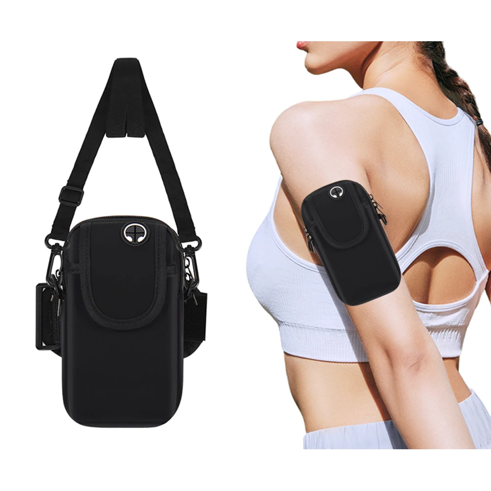 

Светоотражающий дышащий водостойкий противоскользящий спортивный браслет 2-в-1, держатель для телефона через плечо, 7,2 дюйма, подходит для бега, пешего туризма