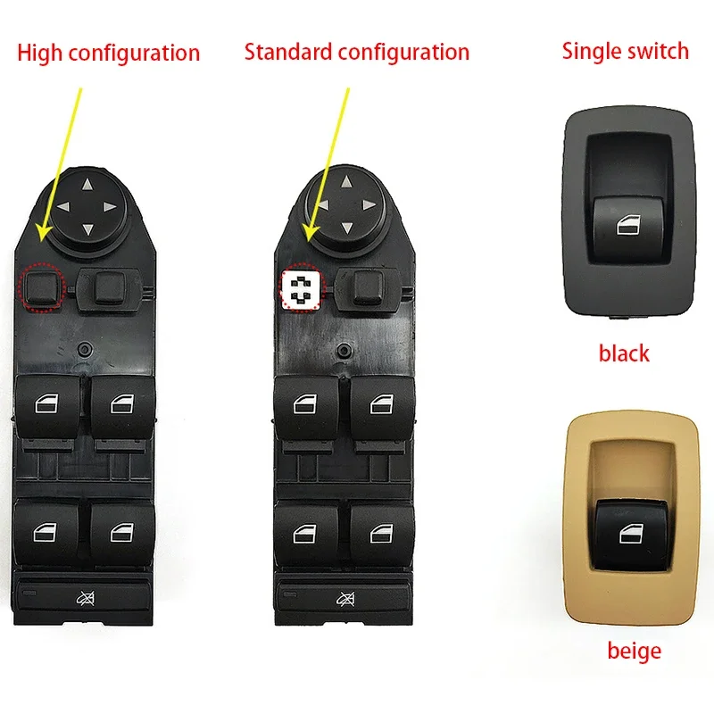 

Auto Left Front Glass Lift Switch Electric Window Control Switch for BMW X3/E83 2003-2010 BMW 5 Series/E60 2002-2006 61313414354