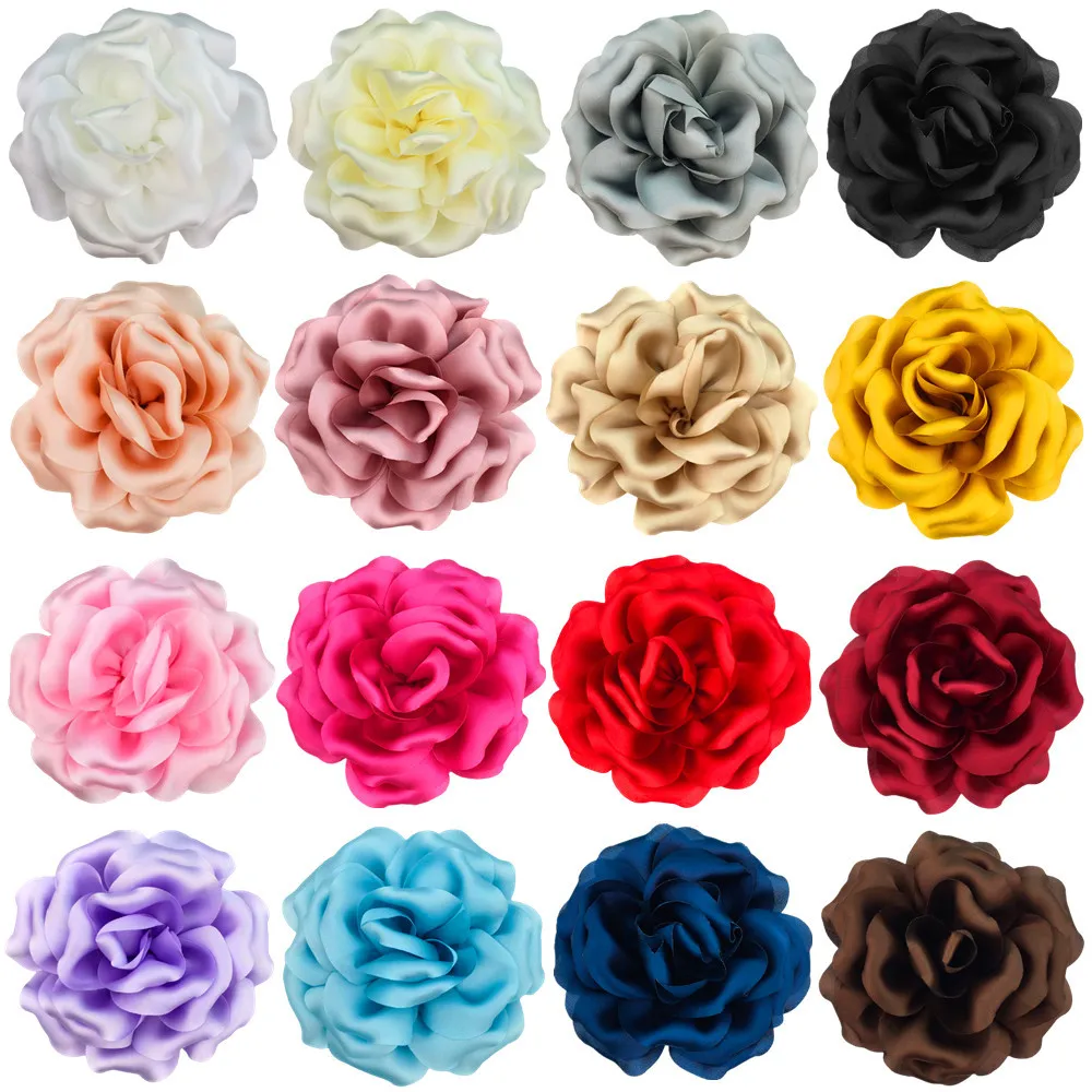 

300pcs Wholesale 10cm Satin Peony Flower Diy High-end Corsage Hair Ornament Dress Shoes And Hat Accessories