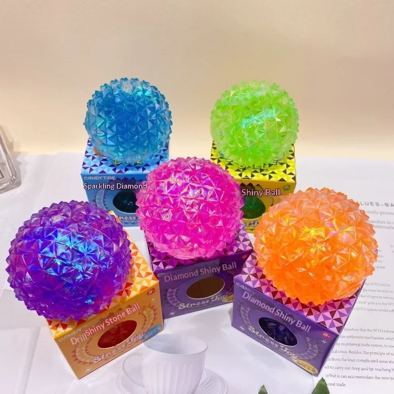 Candytide Squishy Stress Ball Shiny Diamond Squeeze Toy Slow Rebound Decompression Fidget Sensory Toy For Adults Office Home