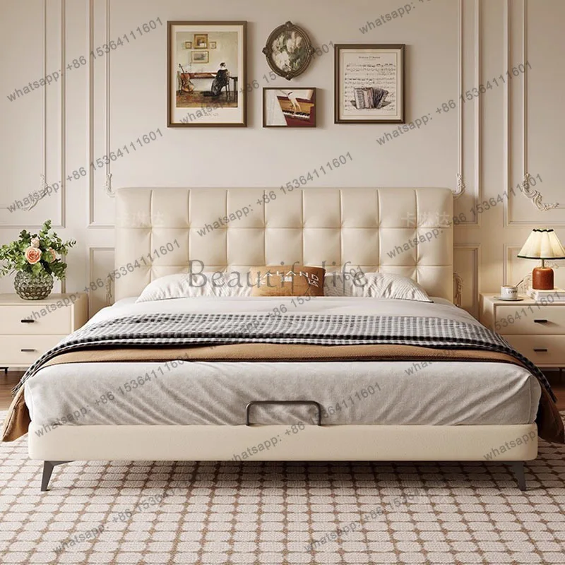 FG Floor Girls Bed Bedroom Queen Double Luxury Modern Children Multifunctional Wooden Massage Bed Sleeping Muebles Trendy Furnit