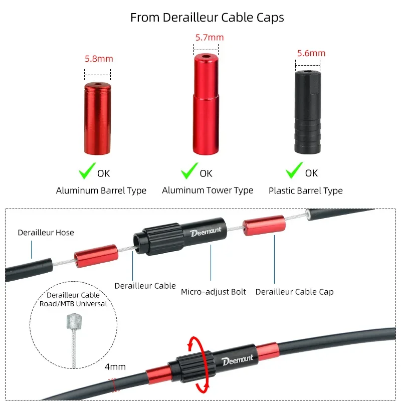 Bicycle Brake Cable Inline Adjuster Front Rear Derailleur Shifter Line Adjusting Bolts Aluminum Bike Line Connector Regulat