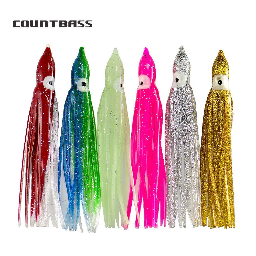 

30pcs 6cm 8cm 10cm 12cm 15cm 18cm, 2.5" 3" 4" 5" 6" 7" Trolling Squid Skirts, Soft Octopus Lures,Hoochie Fishing Baits,Tuna Tail