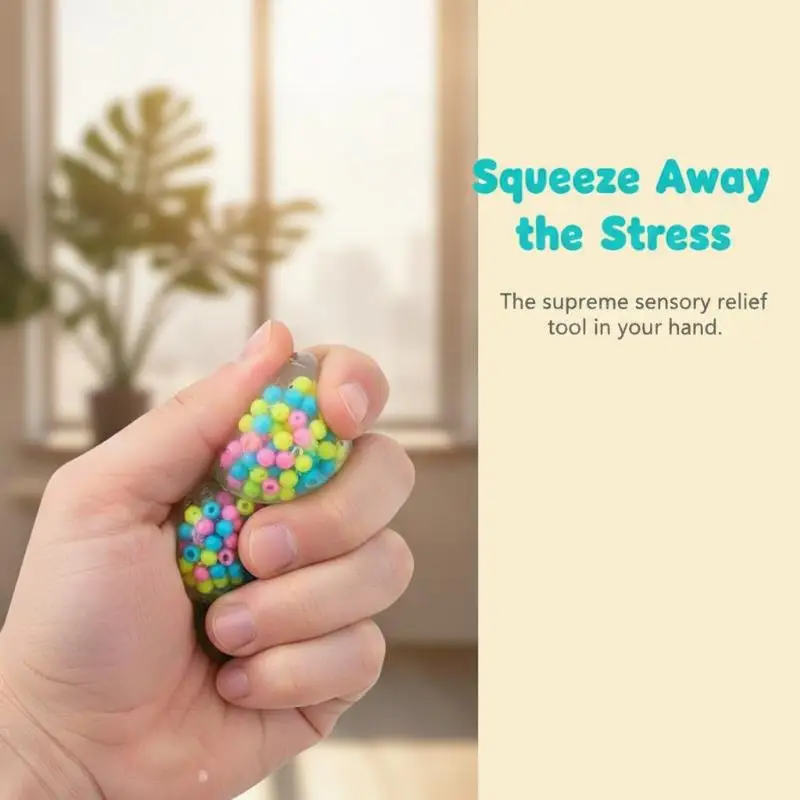 Rainbow Squeeze Ball Set (6PCS), Mini Durable Stress Relief Balls, Portable Sensory Fidget Toys For Kids & Adults, Non-Toxic