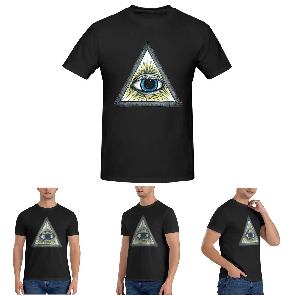 

Eye Illuminati (7) Футболка для мужчин, хлопковые футболки большого размера, мужские футболки с коротким круглым вырезом, летняя одежда, топы S-6XL