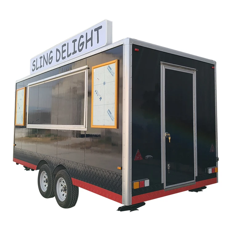 

Customized Color Mobile Food Truck Fully Equipped Grill Mobile Restaurant Pizza Oven Food Trailer for Sale