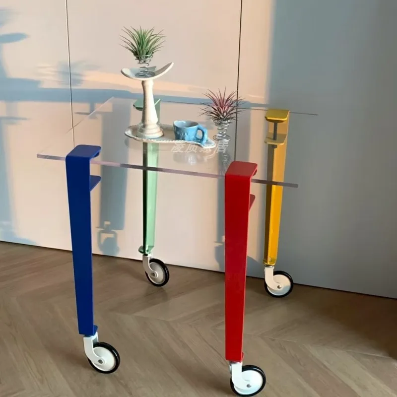 

No-Drill Colorful Table Feet, Pastel Desk Support, Rolling Furniture Legs, Removable DIY Side Table Stand With Wheels