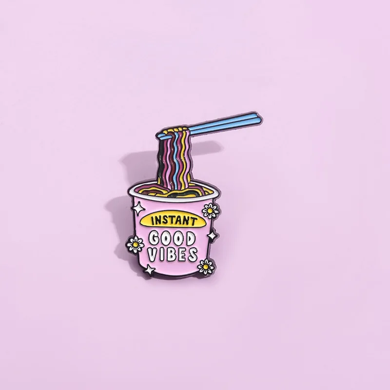 

Positive energy personality quotes Enamel Pin Cartoon letter food Brooch Backpack Lapel Badge Jewelry Gifts for Friends