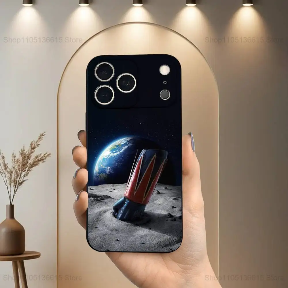 R-Robot g-ororak Anime UFO étui pour iPhone 17,16,15,14,13,12,11,Plus,Pro Max,XS,X,XR,SE,Mini,8,7, couverture noire en Silicone souple