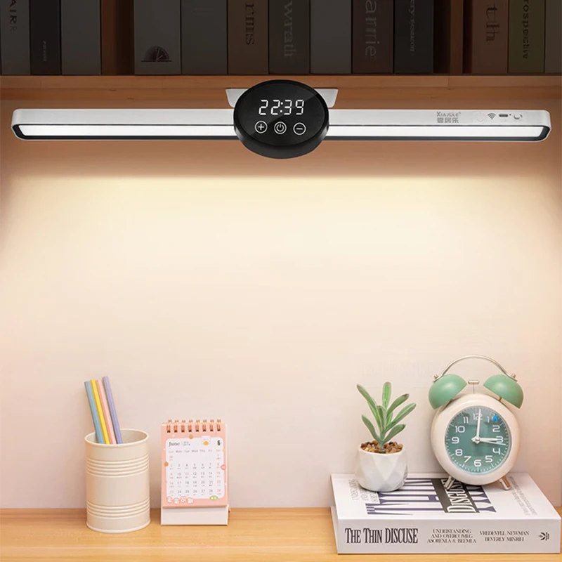 

Desk Lamp 55cm Hanging Magnetic Clock Table Lamp LED USB Rechargeable Stepless Dimming Cabinet Closet Wardrobe Night Light