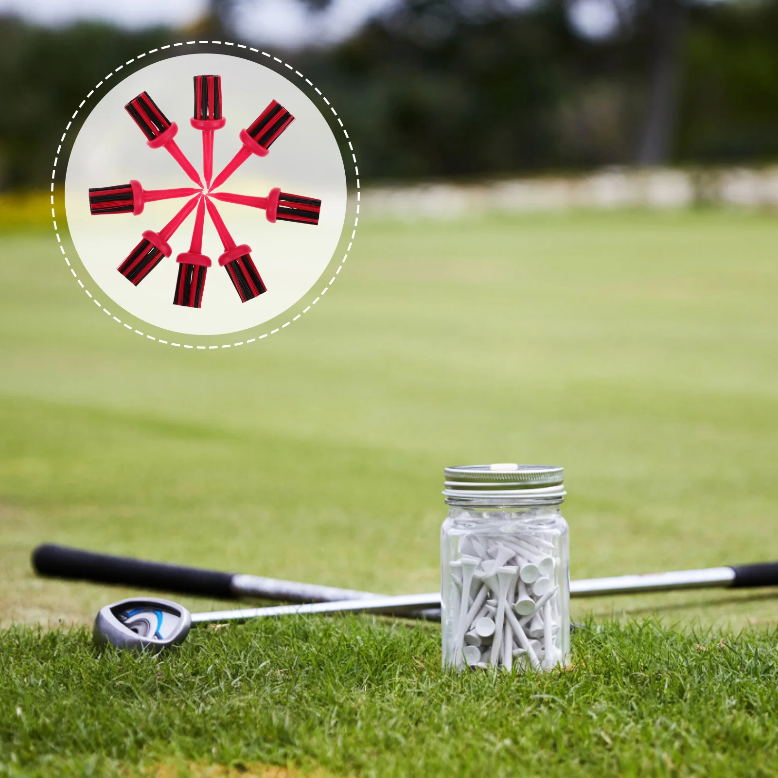 8 個のブラシ壊れないプラスチックゴルフトレーニングアクセサリー多機能スパイクホルダー小さなティー練習場交換用