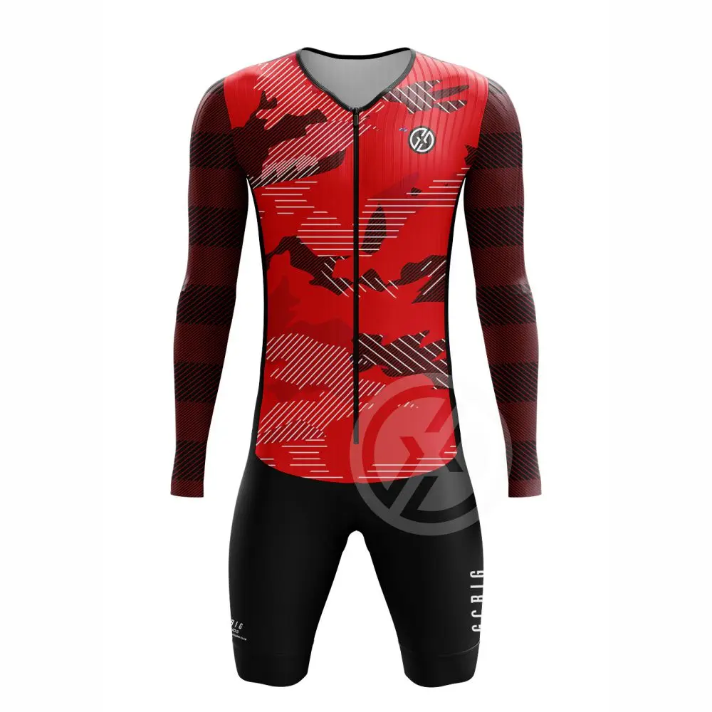 Summer GCBIG Sport Cycling Wear Men\'s Long Sleeve Skinsuit Conjunto Ciclismo Mtb Road Bicycle Jumpsuit Riding Clothing Speedsuit