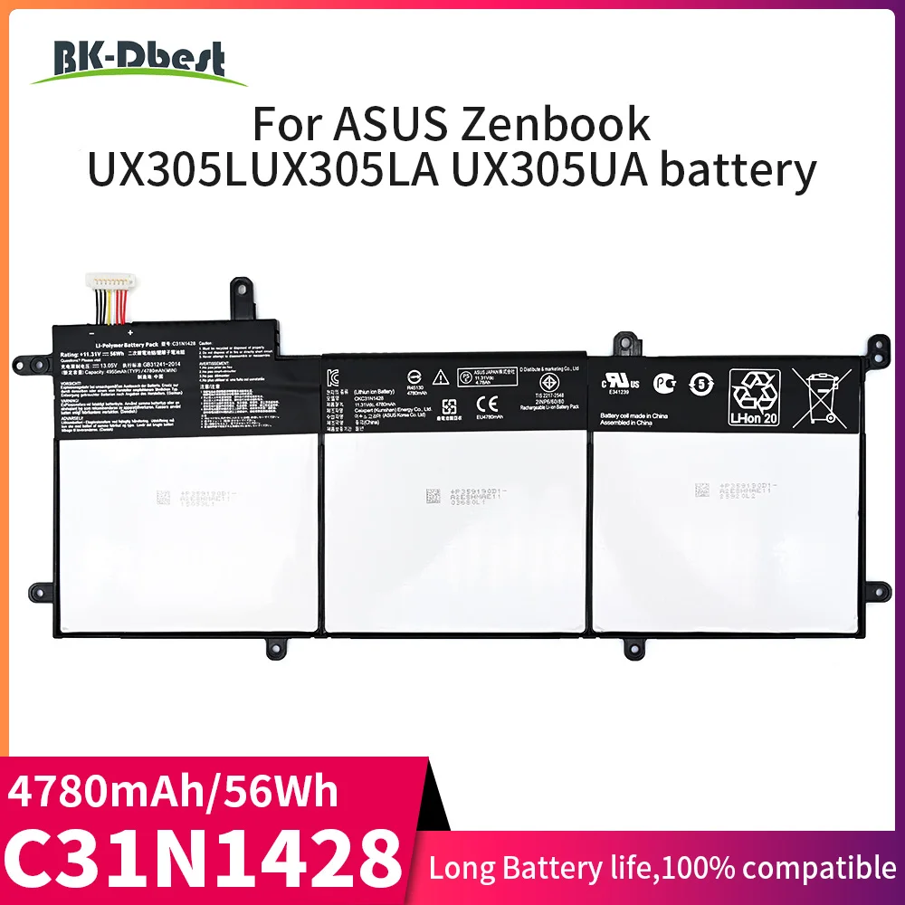 BK-Dbest C31N1428 0B200-01450100 Laptop Battery Replacement for ASUS Zenbook UX305 UX305L UX305LA UX305UA Series11.31V 56Wh