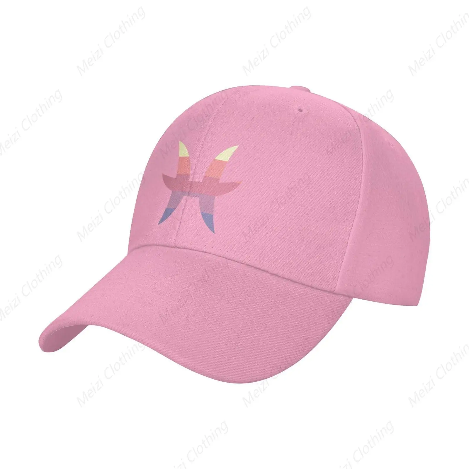 

Constellation Pisces Logo Printed Men's Baseball Hat Women's Adjustable Outdoor Truck Hat Dad's Hat Pink